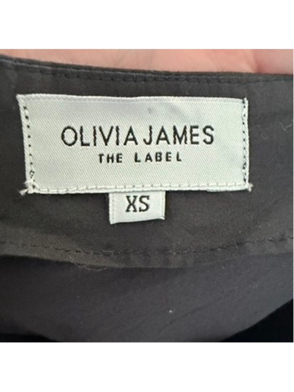 OLIVIA JAMES The Label Georgia Black Cotton Poplin V-Neck Puff Sleeve Midi Dress - Picture 11 of 11